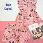 Đồ bộ vải tole số 5 quần lửng áo sát nách bèo nhiều hoạ tiết