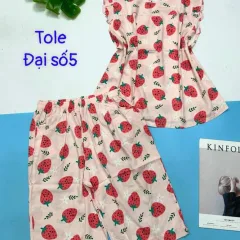Đồ bộ vải tole số 5 quần lửng áo sát nách bèo nhiều hoạ tiết và thú