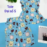 Đồ bộ vải tole số 5 quần lửng áo sát nách bèo nhiều hoạ tiết và thú