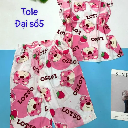 Đồ bộ vải tole số 5 quần lửng áo sát nách bèo nhiều hoạ tiết và thú