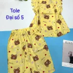 Đồ bộ vải tole số 5 quần lửng áo sát nách bèo nhiều hoạ tiết và thú