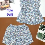 Đồ bộ vải tonl form lớn quần đùi áo sát nách bèo in hoạ tiết