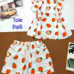 Đồ bộ vải tonl form lớn quần đùi áo sát nách bèo in hoạ tiết