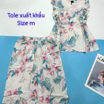 Đồ bộ vải tonl xuất khẩu quần lững áo sát nách bèo in hoạ tiết