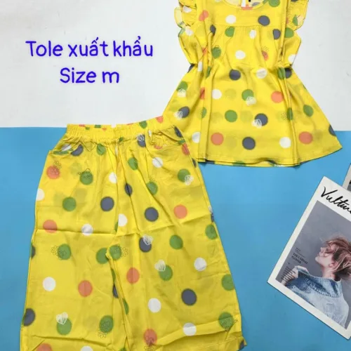Đồ bộ vải tonl xuất khẩu quần lững áo sát nách bèo in hoạ tiết