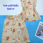 Đồ bộ vải tonl xuất khẩu quần lững áo sát nách bèo in hoạ tiết