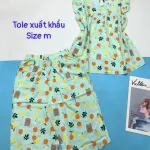 Đồ bộ vải tonl xuất khẩu quần lững áo sát nách bèo in hoạ tiết