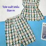 Đồ bộ vải tonl xuất khẩu quần lững áo sát nách bèo in hoạ tiết