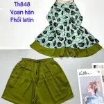 Đồ bộ voan hàn quần dài áo sát nách hoạ tiết hoa