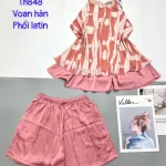 Đồ bộ voan hàn quần dài áo sát nách hoạ tiết hoa