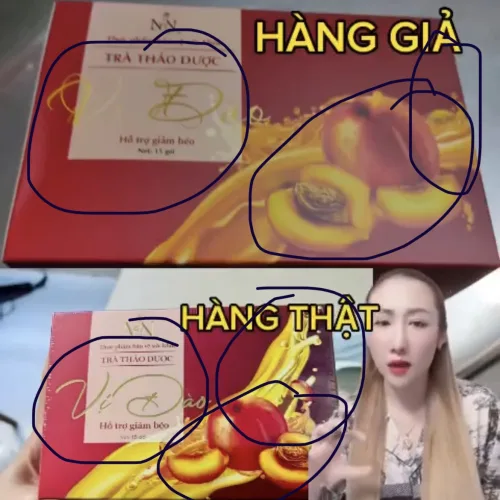 Phân biệt thật giả Trà Đào Giảm Cân MN Collagen X3