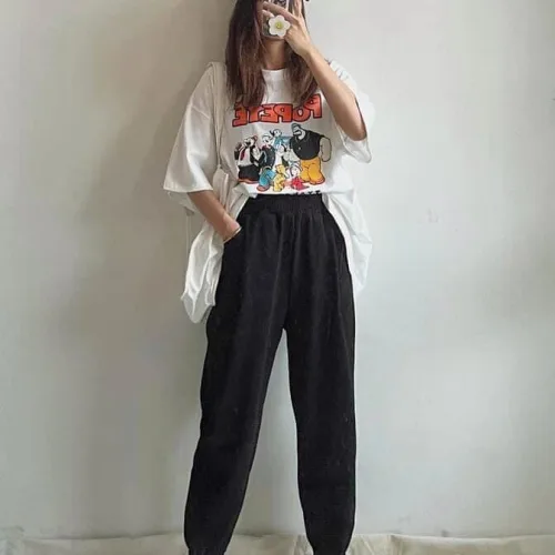 Quần jogger nữ suông rộng 2 màu