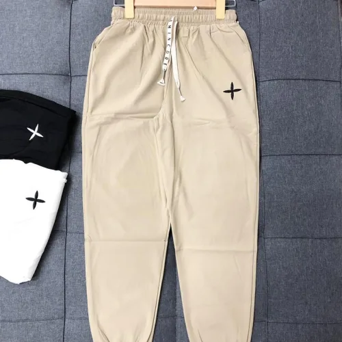 Quần jogger nữ vải đũi xước thêu logo nhiều size