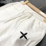 Quần jogger nữ vải đũi xước thêu logo nhiều size