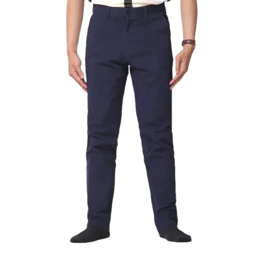 Quần Kaki Dài Nam Co Giãn Màu Xanh Đen