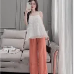 Quần nữ ống rộng vải tơ tầm siêu đẹp