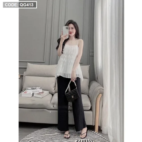 Quần nữ ống rộng vải tơ tầm siêu đẹp