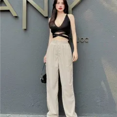Quần Nữ ống suông vải nhung tăm