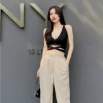 Quần Nữ ống suông vải nhung tăm