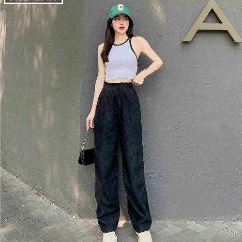 Quần Nữ ống suông vải nhung tăm