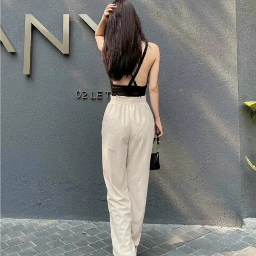 Quần Nữ ống suông vải nhung tăm