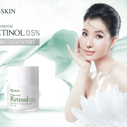 Retinol 0.5% MQ Skin với nồng độ 0.5 dẫn xuất Vitamin A giúp thu nhỏ lỗ chân lông