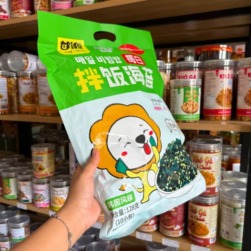 Rong Biển Rắc Cơm Ăn Liền Vị Con Sư Tử Thơm Ngon QUDOUYU - Vị BBQ128gr