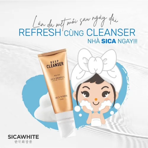 Sạch sâu sáng da mịn da với sữa rửa mặt SiCa White