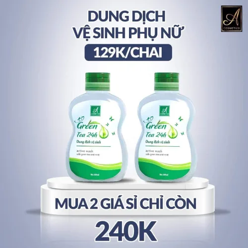 Sản phẩm dung dịch vệ sinh Green Tea 24h Bảo bối của mỗi chị em đều cần
