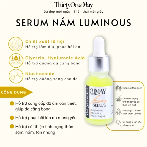 Serum Dưỡng Sáng Da Đều Màu 31May Luminous 15ml - Tinh Chất Dưỡng Thirty One May