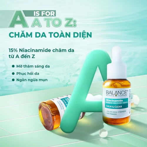 Serum Balance Active Formula Niacinamide 15% 30ml Giúp Trắng Da Mờ Thâm