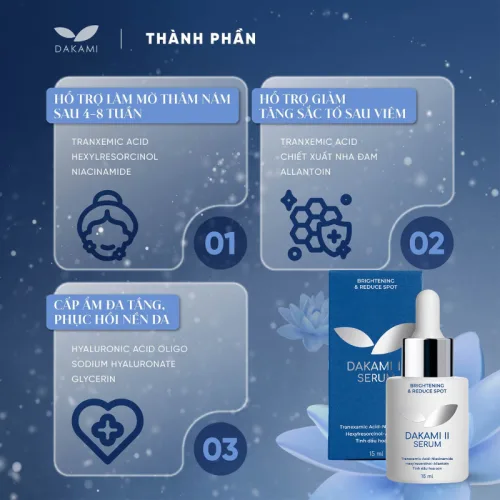 Serum Dakami II Giúp Dưỡng Trắng Da Mờ Thâm