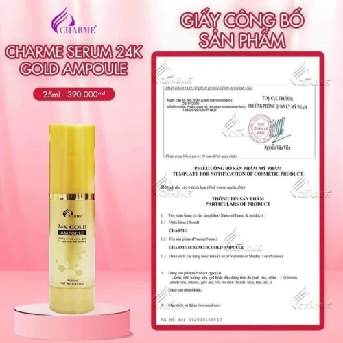 Serum Dưỡng Trắng Da Hàn Quốc Charme 24k Gold Ampoule
