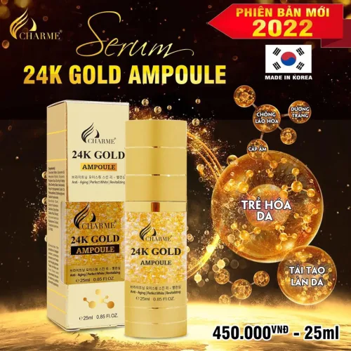 Serum Dưỡng Trắng Da Hàn Quốc Charme 24k Gold Ampoule
