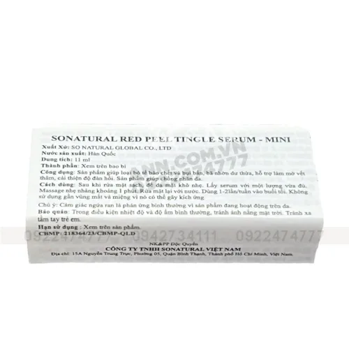 Serum Peel Da So Natural Red Peel Tingle Hàn Quốc Mini 11ml