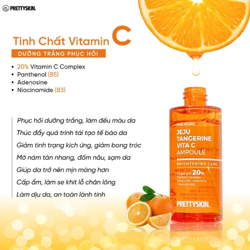 Serum Prettyskin The Pure Jeju Tangerine Vita C Ampoule 52ml