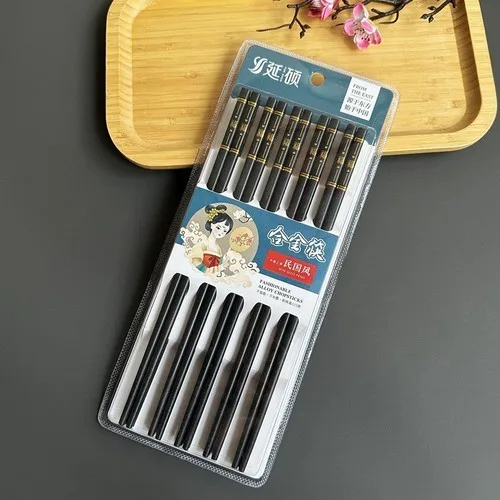 Set 10 Đôi Đũa 3 Sọc Chống Trơn Trượt 24cm