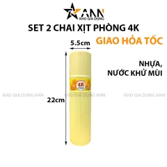 Set 2 Chai Xịt Thơm Phòng 4K Plus Khử Mùi