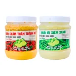 Set 2 Hộp Muối Chấm Thơm Ngon 500g - Muối Chấm Thần Thánh Đỏ & Muối Ớt Xiêm Xanh