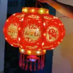 Set 2 Lồng Đèn Điện 3D Phản Quang Chữ Phúc Trang Trí Tết 100cm