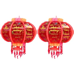 Set 2 Lồng Đèn Điện Phản Quang 3d Con Cá Trang Trí Tết 150cm
