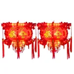 Set 2 Lồng Đèn Điện Phản Quang Hội An Việt Trang Trí Tết 50cm