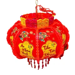 Set 2 Lồng Đèn Điện Phản Quang Lá Trang Trí Tết 100cm