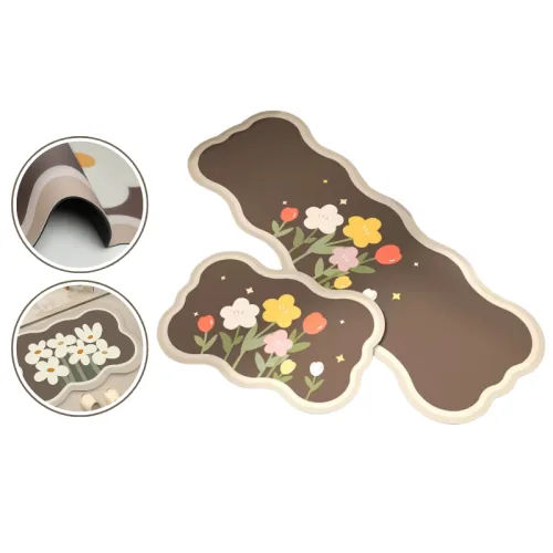 Set 2 Thảm Gợn Sóng - Bộ Thảm Lót Bếp Phòng Ngủ Nhà Tắm Cao Cấp 40×60cm & 40×120cm