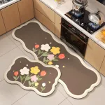 Set 2 Thảm Gợn Sóng - Bộ Thảm Lót Bếp Phòng Ngủ Nhà Tắm Cao Cấp 40×60cm & 40×120cm