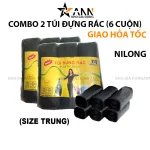 Set 2 Túi Nilong Đựng Rác 6 Cuộn Size Trung 55x65cm