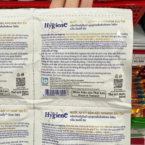 Set 24 Gói Nước Xả Vải Hygiene Màu Trắng 20ml - Nước Xả Vải Thái Lan Tinh Chất Sữa Đậm Đặc