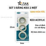 Set 3 Cuộn Băng Keo 2 Mặt - Cuộn Keo 23X9 Cm