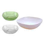 Set 3 Đĩa Nhựa Vuông 3 Màu Lòng Sâu