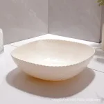 Set 3 Đĩa Nhựa Vuông 3 Màu Lòng Sâu